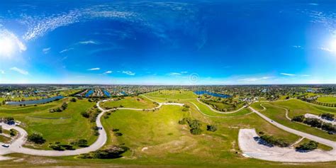 Aerial 360 Equirectangular Photo Of Vista View Park Davie Fl Usa Stock