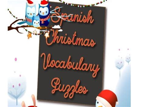 Spanish Christmas Vocabulary Puzzles Teaching Resources
