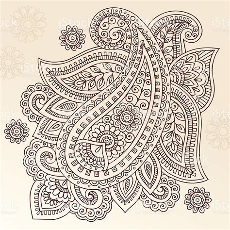 Henna Mehndi Tattoo Doodles Vektor Elemente Mit Paisley Muster Royalty