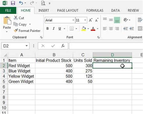 How To Subtract In Excel 2013 With A Formula An Easy 4 Step Guide