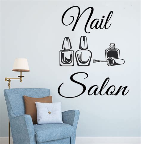nail salon logo wall sticker naisl polish art wall decal manicure design beauty salon decor