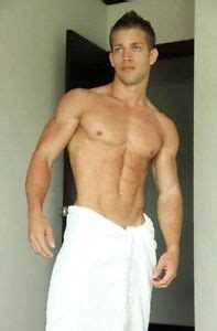 Shirtless Male Beefcake Muscle Athletic Jock In Towel Nice Dude Photo