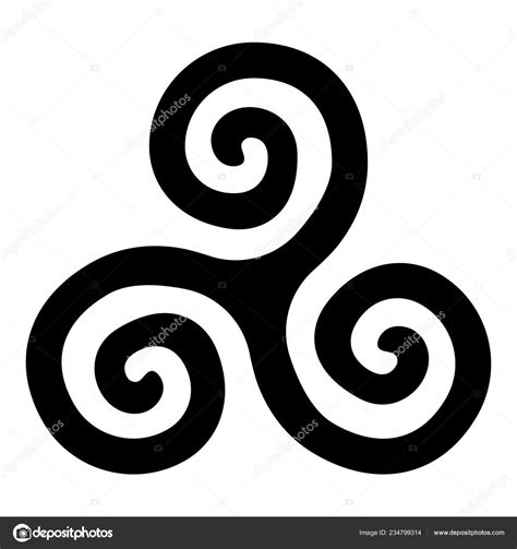 Triskelion Triskele Symbol Sign Icon Black Color Vector Illustration