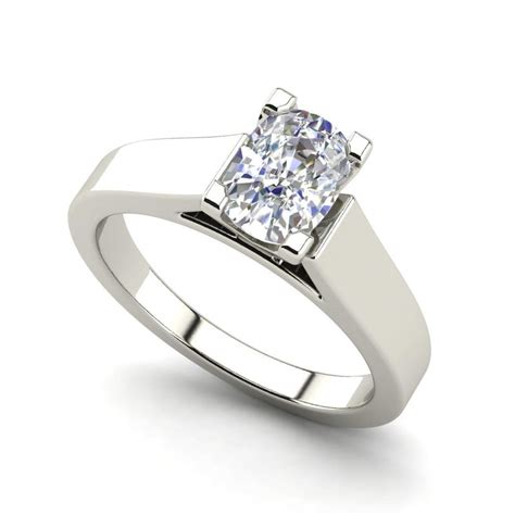 14k or 18k white gold. 1.5 Carat VS2 Clarity F Color Oval Cut Diamond Engagement ...