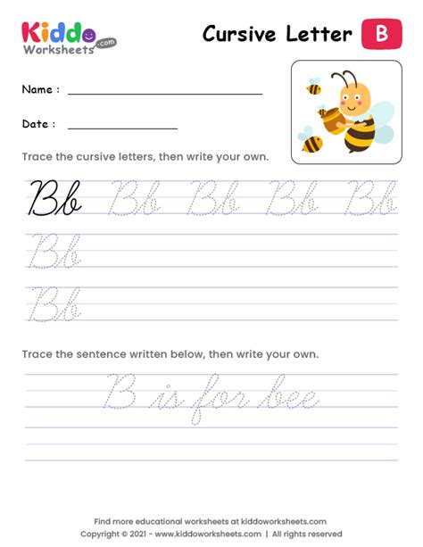 Cursive Writing Worksheets Letter B