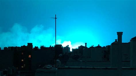 Power Plant Explosion Shakes Queens Turns Sky Neon Blue