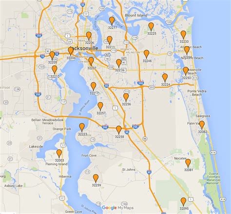 Zip Code Map Jacksonville Fl Map Of The World