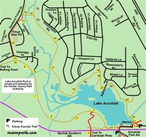 There is no wading or swimming allowed in the waterfalls or creeks. Lake Accotink Park Map and Directions