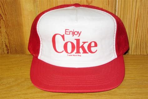 Enjoy Coke Original Vintage 80s Red Mesh Trucker Snapback Hat