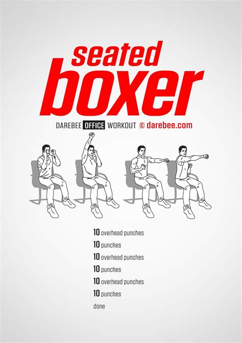 About 99% of boxers out there do this activity on a daily basis, with the exception of deontay wilder. Seated Boxer Workout | Boxer workout, Office exercise ...