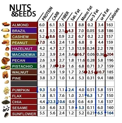 Nuts Nutrition Comparison Chart Besto Blog