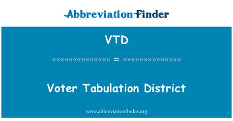 Vtd Definición Distrito De Tabulación Del Votante Voter Tabulation