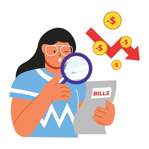 Vector woman worry about paying bills. 22849369 Vector Art at Vecteezy