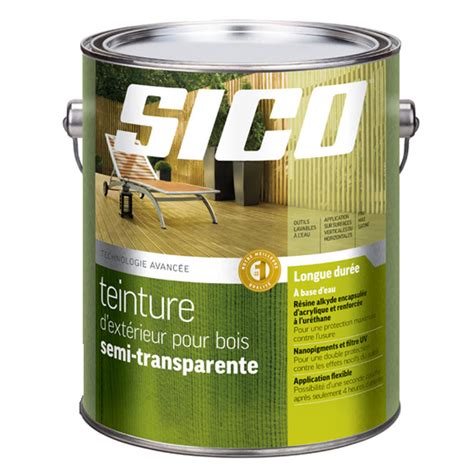 Teinture Dextérieur Pour Bois à Base Deau Sico Semi Transparent