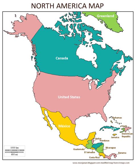 What Are The 23 Countries In North America Map