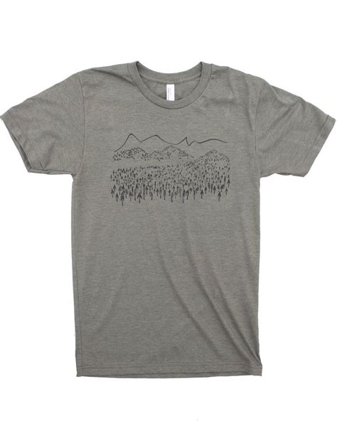 Mountain Trees T-shirt, soft 50/50 wears for outdoor adventures or ...