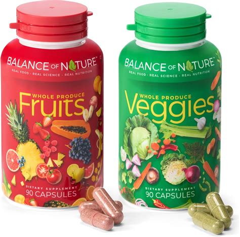 Balance Of Nature Fruit And Vegetable Supplement Tablets Veggie Capsules Fruit