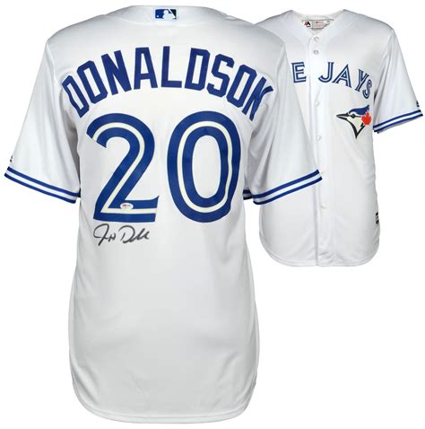 The original road jersey had white lettering and numbers in the same split style as the home jersey. Josh Donaldson Toronto Blue Jays Autographed White Majestic Jersey - PSA/DNA