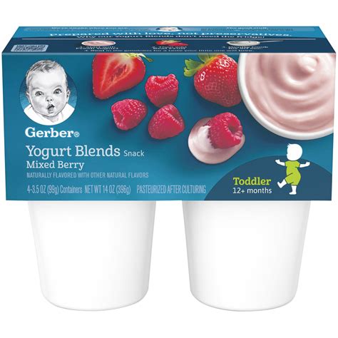 Gerber Yogurt Blends Mixed Berry 35oz 4ct Pkg Garden Grocer