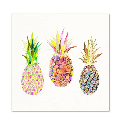 Watercolor Pineapple Illustration Pink Pineapples Entryway