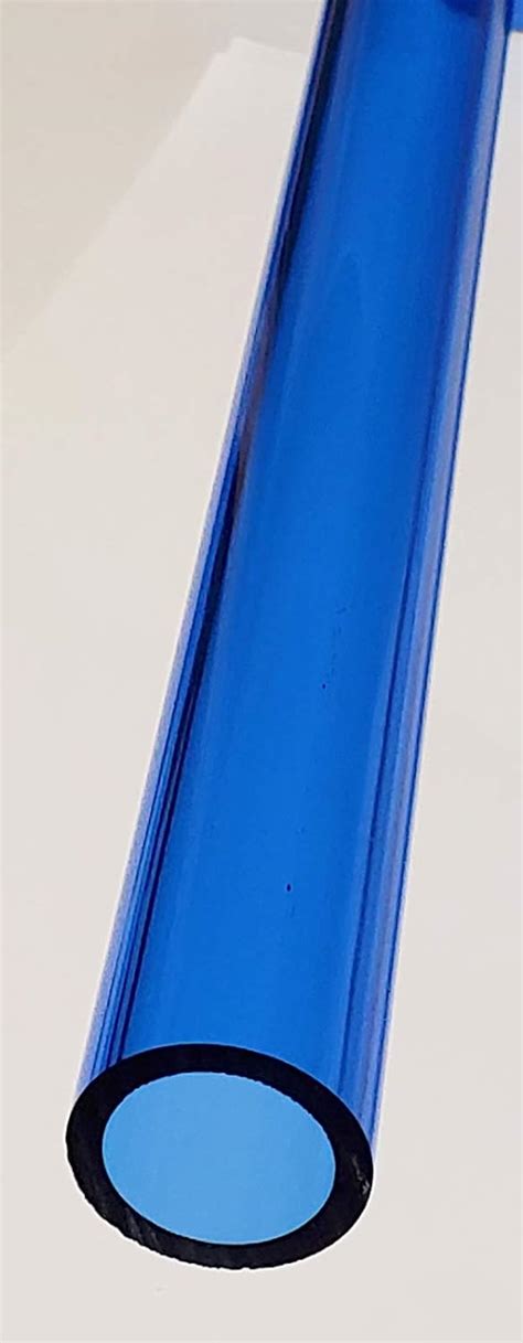 1 Pc 1 Diameter X 12 Long Clear Blue Translucent Acrylic