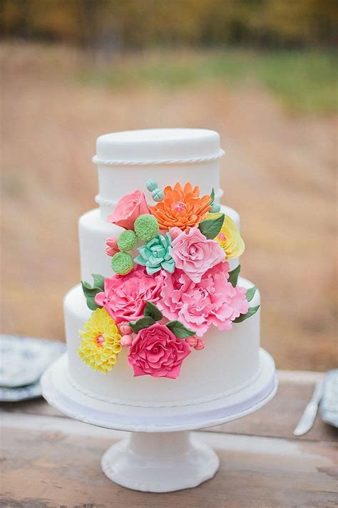 Wedding Ideas By Colour Bright Wedding Cakes Chwv Wedding Cake Designs Summer Wedding