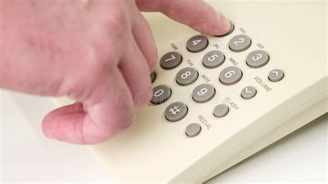 Hand Picks Up The Phone Dials The Number Close Up Stock Image Image