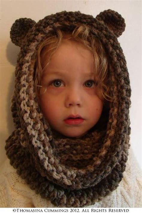 Crochet Bear Snood Hood With Ears Instant Download Pdf From Etsy