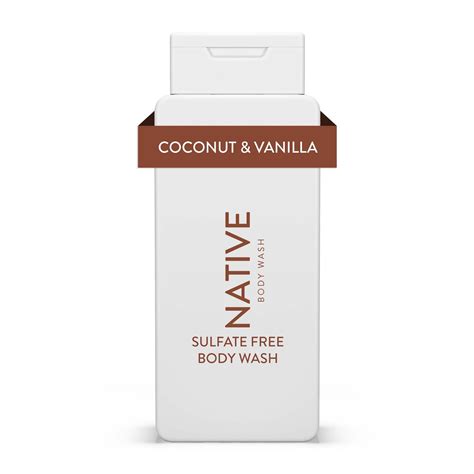 Native Natural Body Wash Coconut And Vanilla Sulfate Free Paraben Free