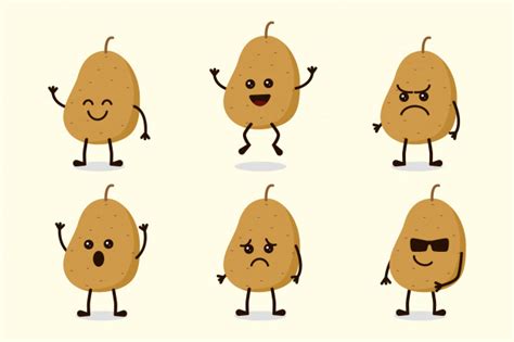Premium Vector Cute Potato Vegetable Character Isolated In Multiple