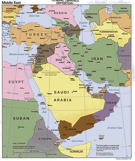 Middle East Political Map Full Size Ex