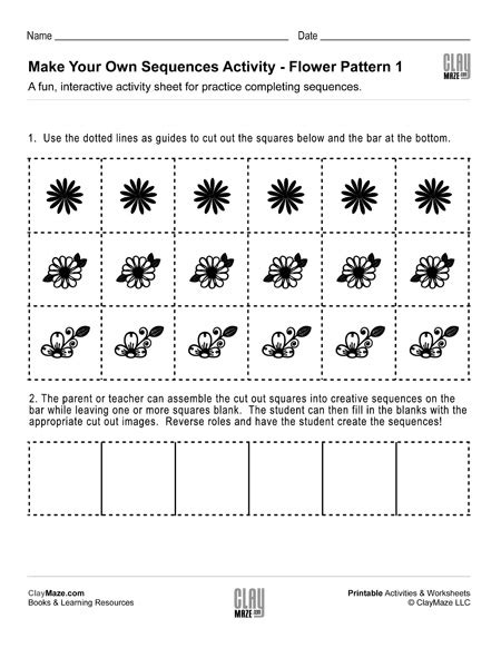 Make Your Own Sequences Activity Flower Pattern 1 Childrens