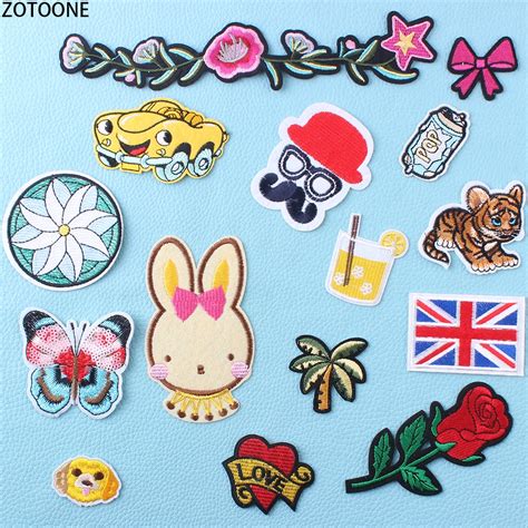 Zotoone Colorful Animal Patches For Clothing Embroidered Patch For