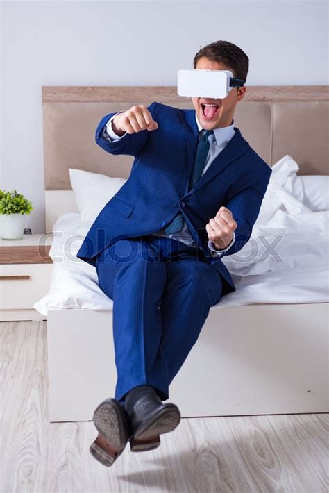 Businessman Wearing A Virtual Reality Stock Image Colourbox