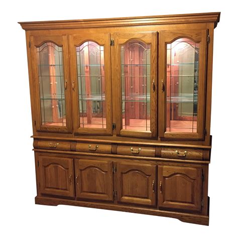 Solid Oak China Cabinet Chairish