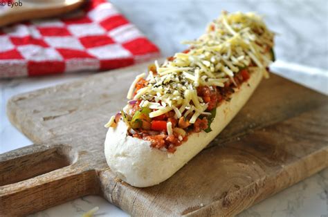 Gevuld stokbrood met gehakt