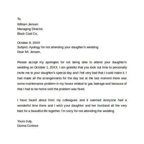 This sample will help to cope up with this kind of problem. FREE 10+ Sample Professional Apology letters in MS Word | PDF