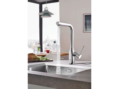 Grohe Essence New Gooseneck Pull Out Sink Mixer Tap With Dual Spray Chrome 6 Star From Reece