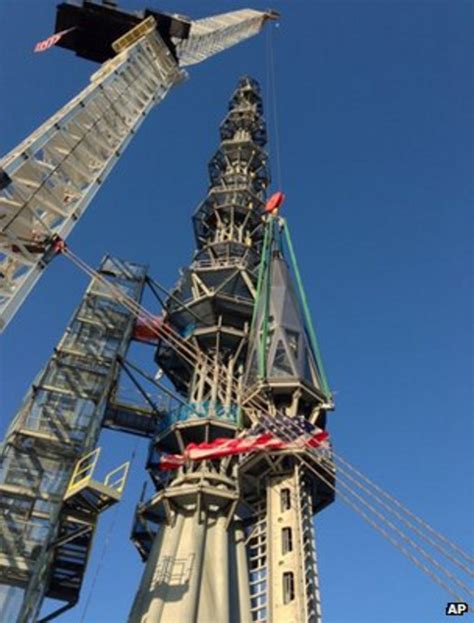 One World Trade Center Spire Installed In New York City