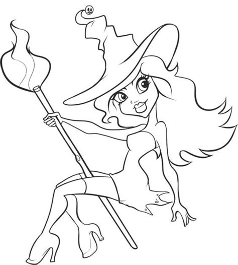 Printable Witch Coloring Pages