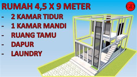 Maybe you would like to learn more about one of these? Desain Rumah Minimalis 4,5 x 9 Meter - 2 LANTAI - YouTube