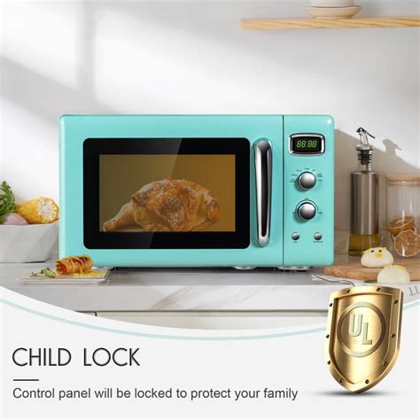 09 Cuft Retro Countertop Compact Microwave Oven Costway