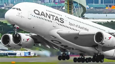 62 Heavy Aircraft Takeoffs From Up Close A340 A350 A380 747 787