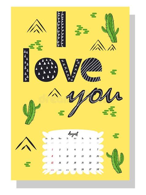 Cute Monthly Calendar Of 2021 With A Llama Cactus Inscriptions In The