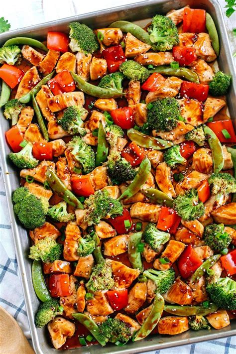 2 tbsp + 1/2 tbsp sesame oil: Sheet Pan Sesame Chicken and Veggies - Eat Yourself Skinny