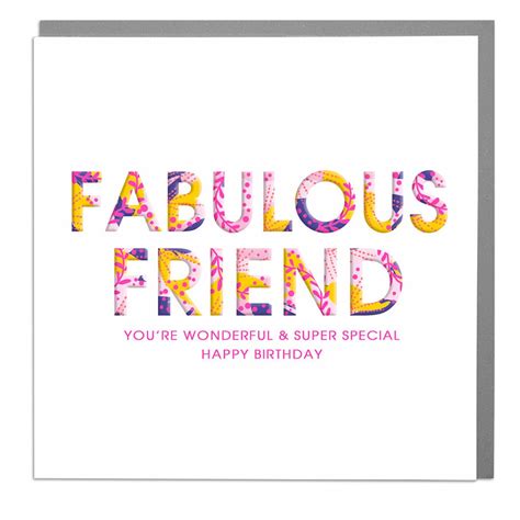 Fabulous Friend Birthday Card Etsy