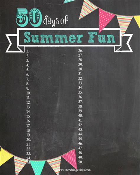 Summer Fun Chart 2013 The Crafting Chicks