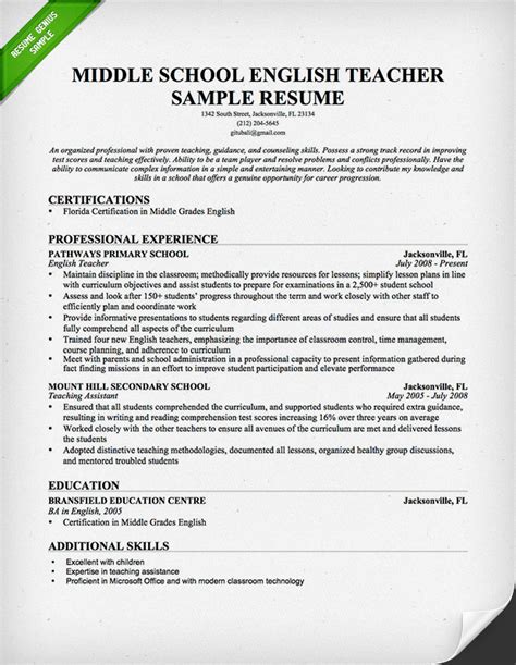 English teachers have a reputable and highly demanded profession. Teacher Resume Samples & Writing Guide | Resume Genius