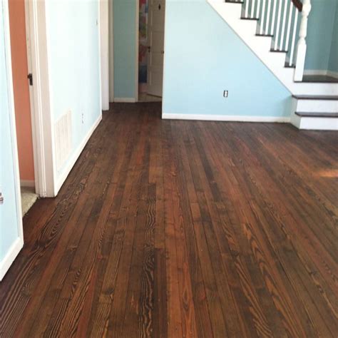 White stains, for example, indicate a type of water stain that can be easy to remove. early American stained pine wood floors | carson room ...