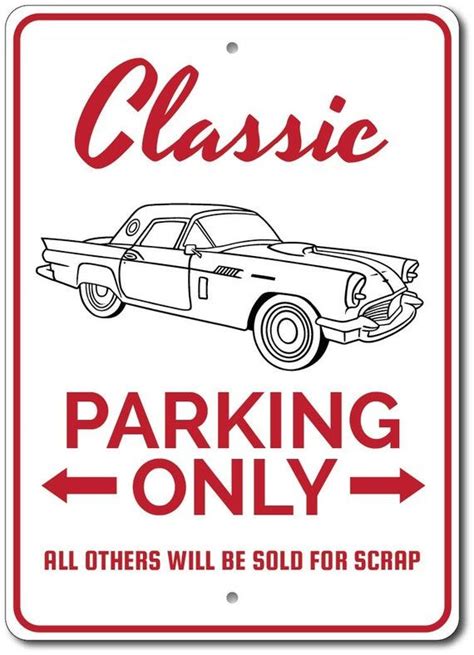 Car Parking Sign Classic Car Sign Classic Car Garage Decor Etsy Car